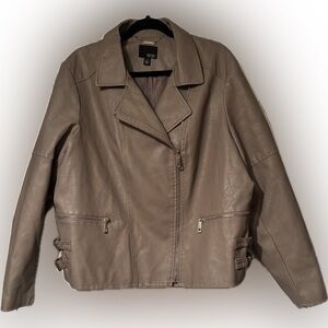 a.n.a Taupe Leather Jacket